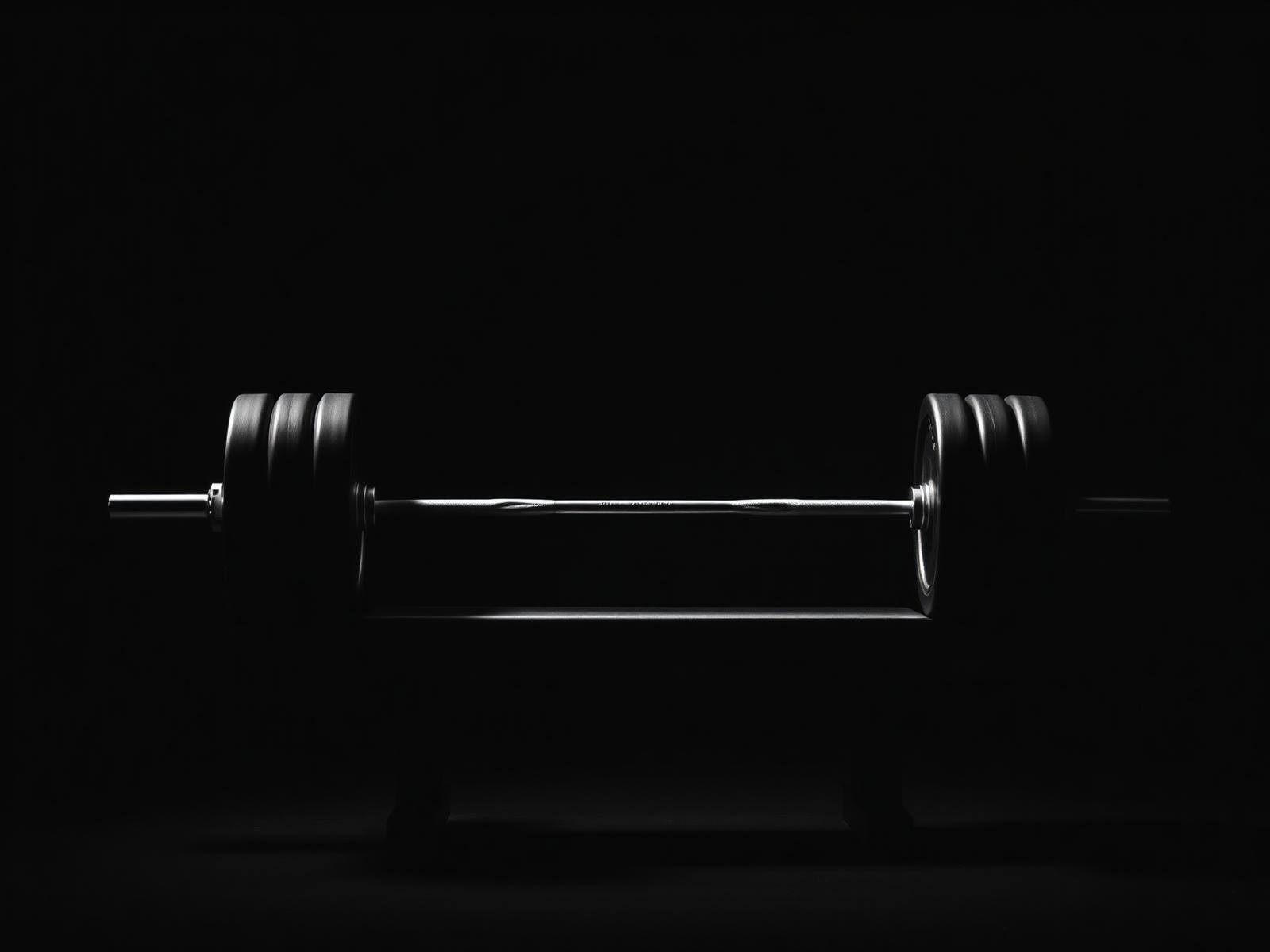 Bench and loaded barbell