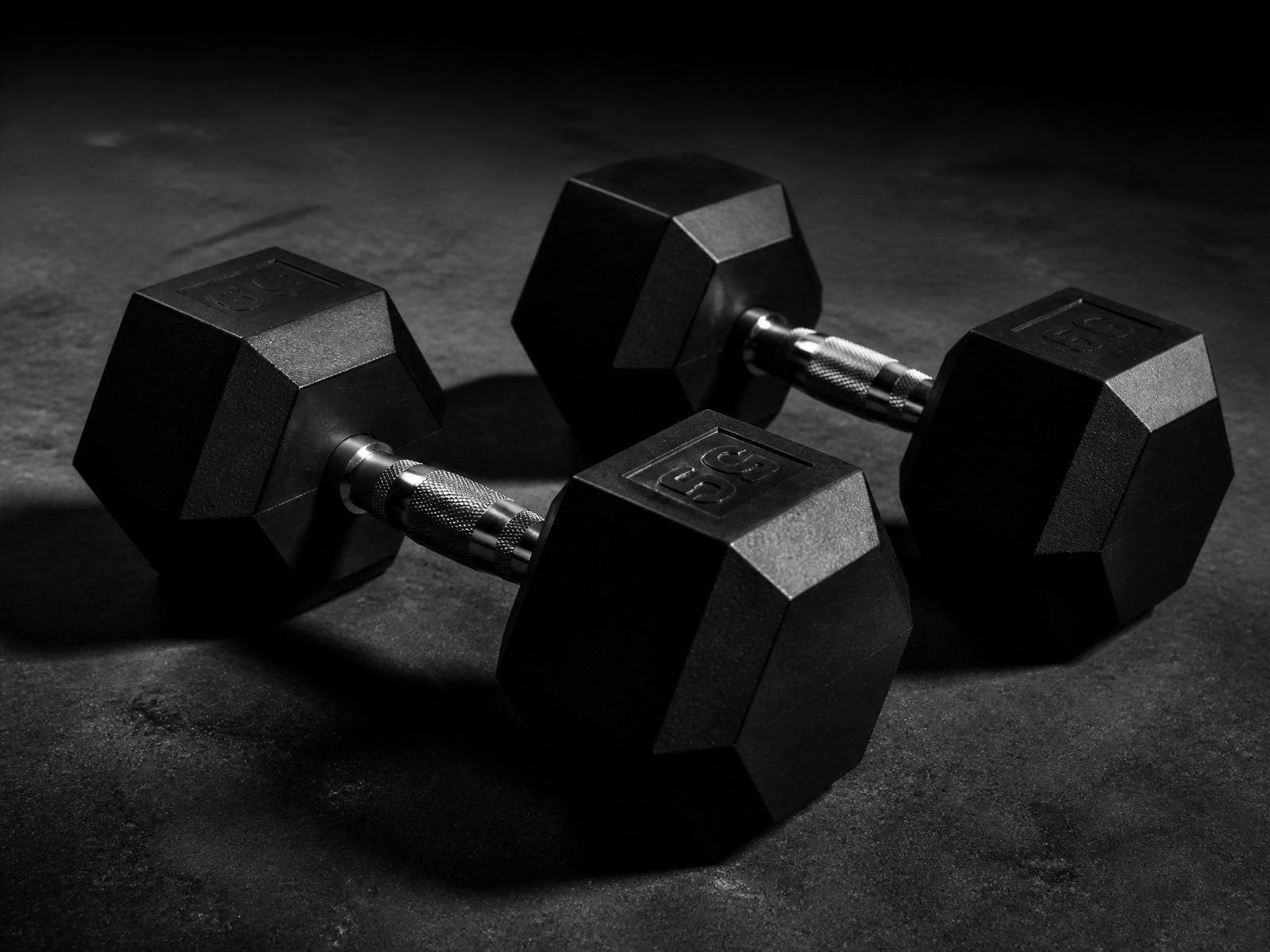 Heavy hex dumbbells