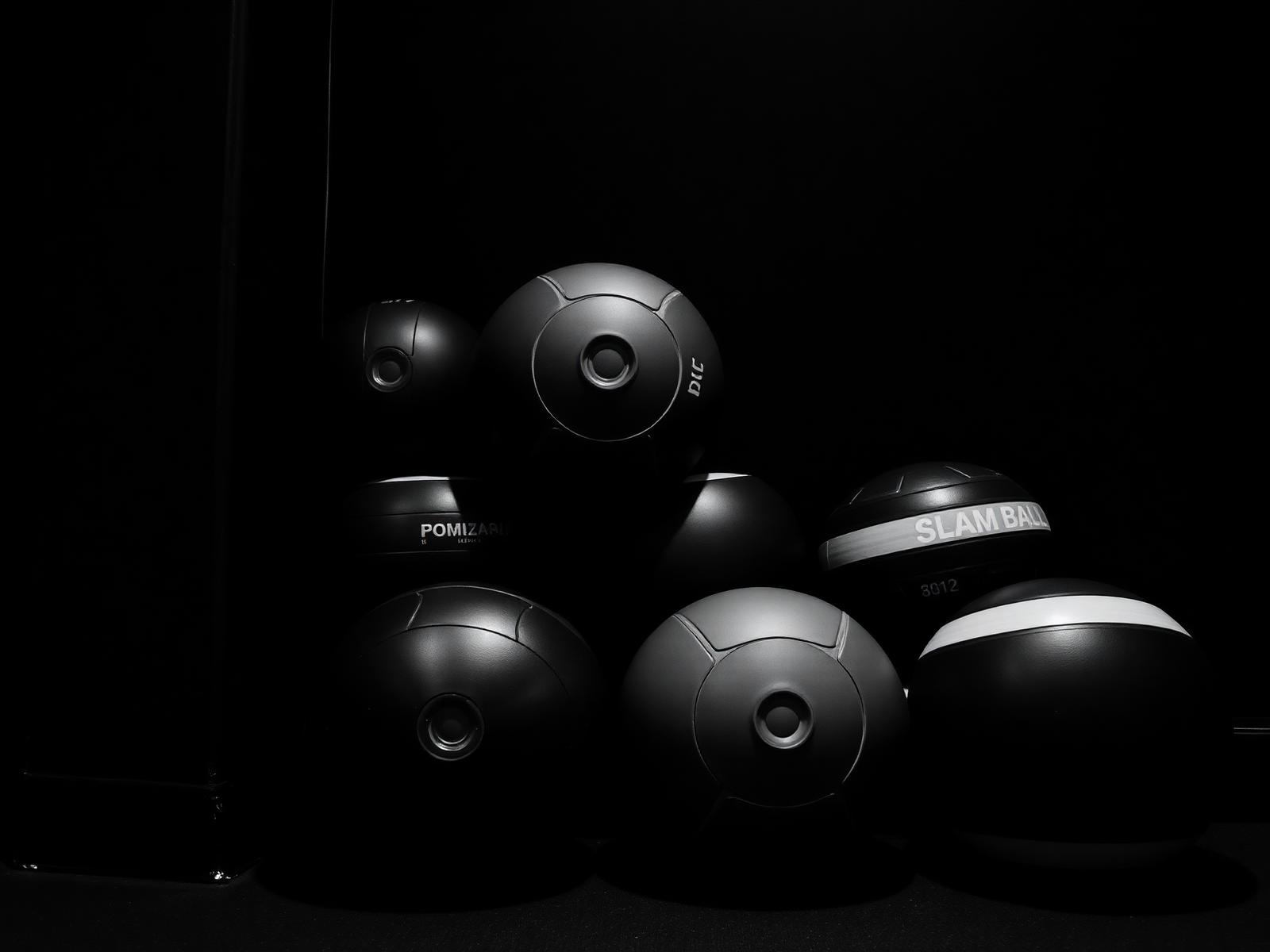 Stacked medicine balls